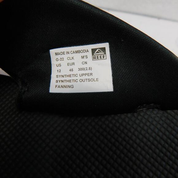 Reef Black Men's Fanning Flip Flop  with Bottle Opener Size 12 New - Picture 9 of 15